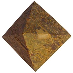 JAISALMER YELLOW STONE Handmade habour Stone Pyramid by OMKAR Handicraft (9 cm x 9 cm x 9 cm, Gold)