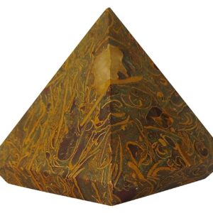 JAISALMER YELLOW STONE Handmade habour Stone Pyramid by OMKAR Handicraft (9 cm x 9 cm x 9 cm, Gold)