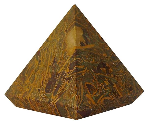 JAISALMER YELLOW STONE Handmade habour Stone Pyramid by OMKAR Handicraft (9 cm x 9 cm x 9 cm, Gold)