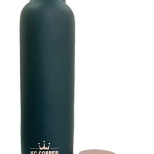 KC Pure Copper Designer Water Bottle with Advanced Leak Proof Protection, Ayurveda and Yoga Health Benefits. (1000ml, 1Unit) Olive Color