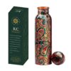 KC Pure Copper Designer Water Bottle with Leak Proof Protection, Ayurveda and Yoga Health Benefits (1000ml, 1Unit) With Lacqure Coating