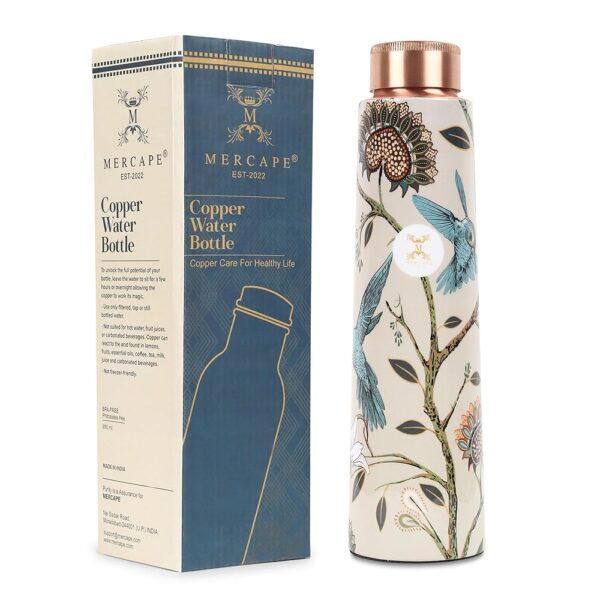 MERCAPE® - 100% Pure Copper Water Bottle | Leak Proof, Durable & Rust Proof | Non-Toxic & BPA Free Bottles | Eco Friendly Water Bottle (900 ml) (Pack of 1)