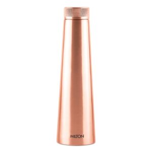 MILTON Copper Delight 750 Bottle, 770ml, Lacquer Coating, Curved bottle,100% Pure Copper, BPA Free, Leak Proof, Office Bottle, Boosts Immunity, Supports Digestive & Liver...