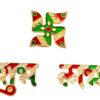 P.A.045 Handcrafted Designer Metel Diwali Shubh Labh Swastika for Side Door/Wall Hanging Stickers Home/Office/Mandir Decor [3piece]