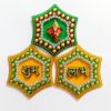 P.A.Decorative Handicrafted Acrylic Shubh-Labh-Ganesha Stickers for Door/Wall Hanging Decor.[3piece]