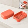 Premium Quality Rectangular Brick Red Plastic Soap Case (1 Pc)