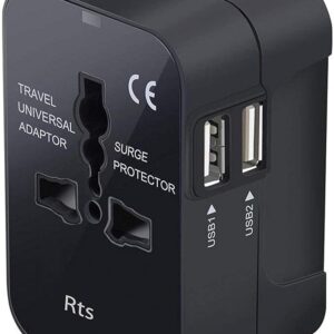 rts Universal Travel Adapter, International All in One Worldwide Travel Adapter and Wall Charger with USB Ports with Multi Type Power Outlet USB 2.1A,100-250 Voltage Travel...