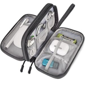 SaleOn 8.3X5 Inch Portable Storage Organizer Bag Usb Cable, Earphone, Power Bank, Mobile Charger, Hard Disk & Digital Gadgets With Mesh, Dual Zippers & Elastic Loops, Inside...