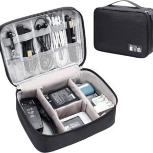 SaleOn Cable Organizer Case Bag – Electronics Accessories Travel Gadget Bag & Hard Disk Bag – Water-Resistant Portable Storage, Sleek Black (6-Month Warranty)