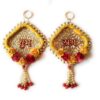 SAU RANG Shubh Labh hangings Decoration, Size-3Inch, Diwali Gift, Home Decoration Item, Puja Room Decor- 1 Pair (Yellow)