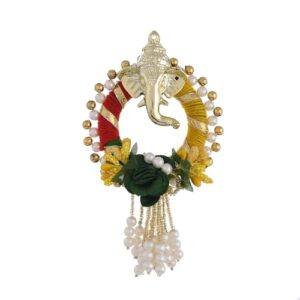 Saudeep India Subh Labh Ganesh Door Hanging Auspicious Home Decor for Good Luck and Prosperity (Yellow)