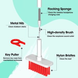 Sounce 5-in-1 Multi-Function Laptop Cleaning Brush/Keyboard Cleaning kit/Gadget Cleaning kit Gap Duster Key-Cap Puller for Laptop, Keyboard and Earphones