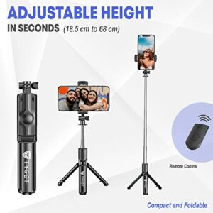 Tygot Bluetooth Extendable Selfie Sticks with Wireless Remote and Tripod Stand, 3-in-1 Multifunctional Selfie Stick with Tripod Stand Compatible with...