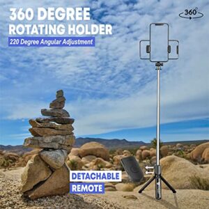 Tygot Bluetooth Extendable Selfie Sticks with Wireless Remote and Tripod Stand, 3-in-1 Multifunctional Selfie Stick with Tripod Stand Compatible with...