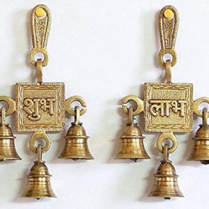 UAPAN Brass Hanging Bells (Shubh_Labh, Gold)
