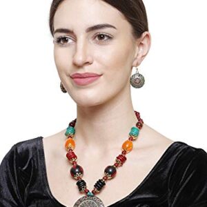 YouBella Gifts Stylish Latest Traditional Afghani Tribal Beads Multicolor Jwell Necklace Jewellery Set with Earrings for Girls and Women