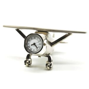 ZAHEPA Airplane Miniature Desk Clocks, Analog Table Clock, Paper Weight Stylish with Manual Time Adjustment & Easy Battery Replacement, Ideal for Student & Kids Bedroom