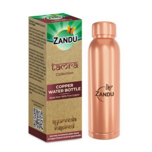 Zandu Copper Bottle (950ml): 100% Pure BPA-Free Water Bottle | Copper-Infused Water | Leak Proof | Office Use | Boosts Immunity | Supports Digestive & Liver Health | Ayurveda...