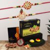 Choco Almond Rakhi Gift Set with 2 Rakhis, Silver Coin & Raksha Bandhan Accessories,Rakhi Gift Combo