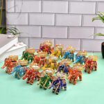 Divyakosh Diwali Multicolor Elephant Tea Light Holder, Set of 15 Pcs, Ganpati Decoration, Tlight Deepawali Decoration, Diya for Home Decor| Designer Candle Holders | Diwali Gift