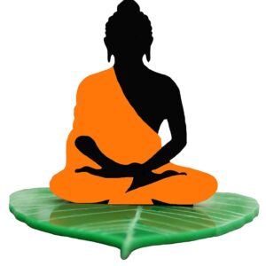 U & U UNIQUE UTILITIES Buddha Car Dashboard Idol | Buddha Ji for Car Dashboard | Acrylic Double Sided Car Interior Decor Accessories | Budha Car Statue (3.5 Inch, Orange)