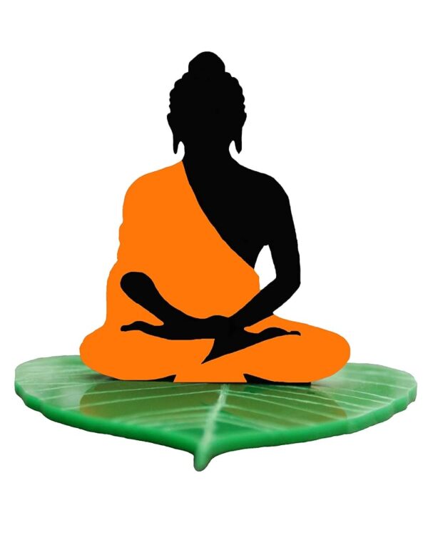 U & U UNIQUE UTILITIES Buddha Car Dashboard Idol | Buddha Ji for Car Dashboard | Acrylic Double Sided Car Interior Decor Accessories | Budha Car Statue (3.5 Inch, Orange)
